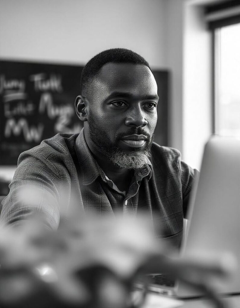 Une personne en train de travailler.