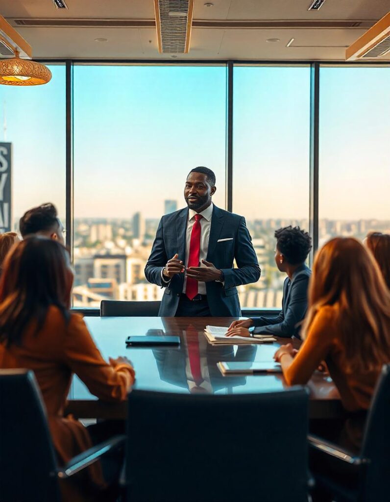 Réunion de bureau avec collab